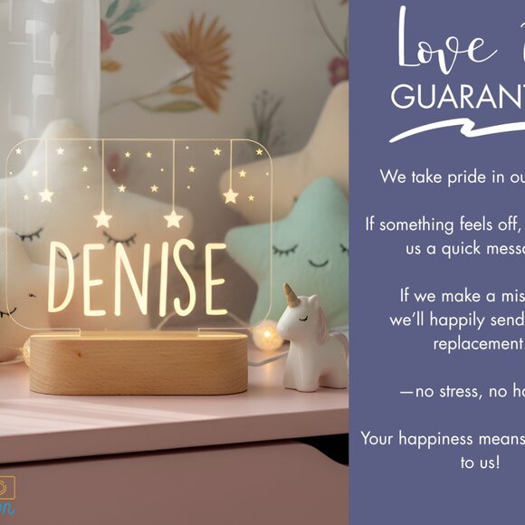 Personalized Flower LED Light | Minimalist Kids Bedroom Name Sign - Picture 6 of 8